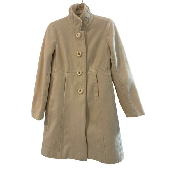 J Crew cream wool coat sz4 winter wear mid lenght jackets - Picture 1 of 8